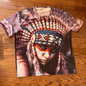 Trio of Native American Motif T-shirts Men’s XXL